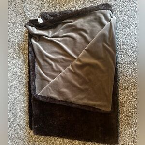 Threshold faux fur brown blanket